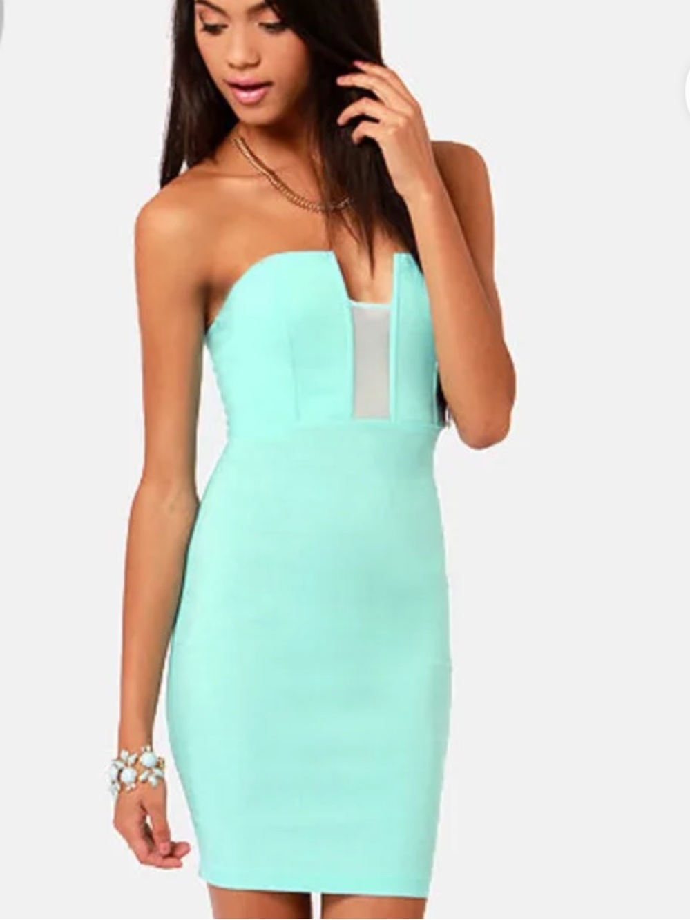 LULUS Exclusive Mint Blue Strapless Dress